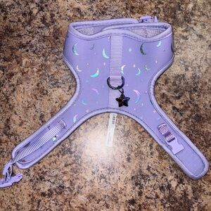 Lilac Moon Print cat Harness Vest with Star Charm